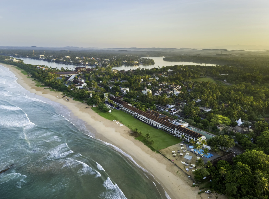 Panoramic view of the Bentota coastline, Sri Lanka
